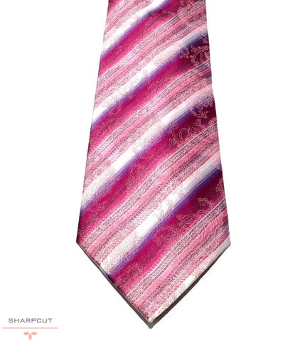 Bellagio Pink Paisley Pure Silk Tie sharpcut