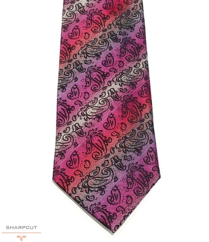 Black Pink Cobra Pure Silk Tie sharpcut