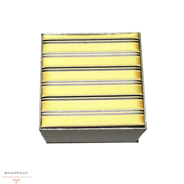 Terracina Yellow Sun Pure Silk Tie & Cufflinks sharpcut
