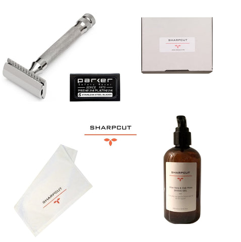 Safety Razor Starter Shaving Kit Personal Grooming Gifts sharpcut